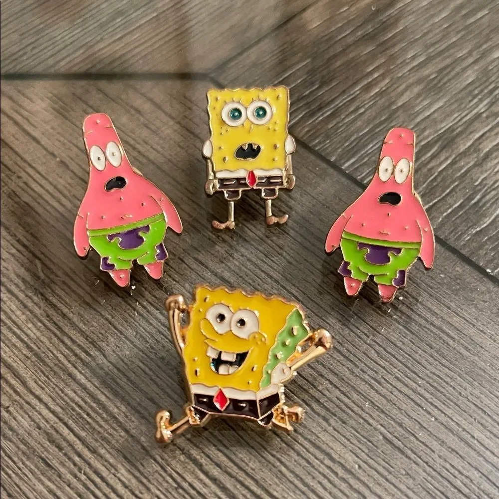 SpongeBob and Patrick Enamel Pins Set